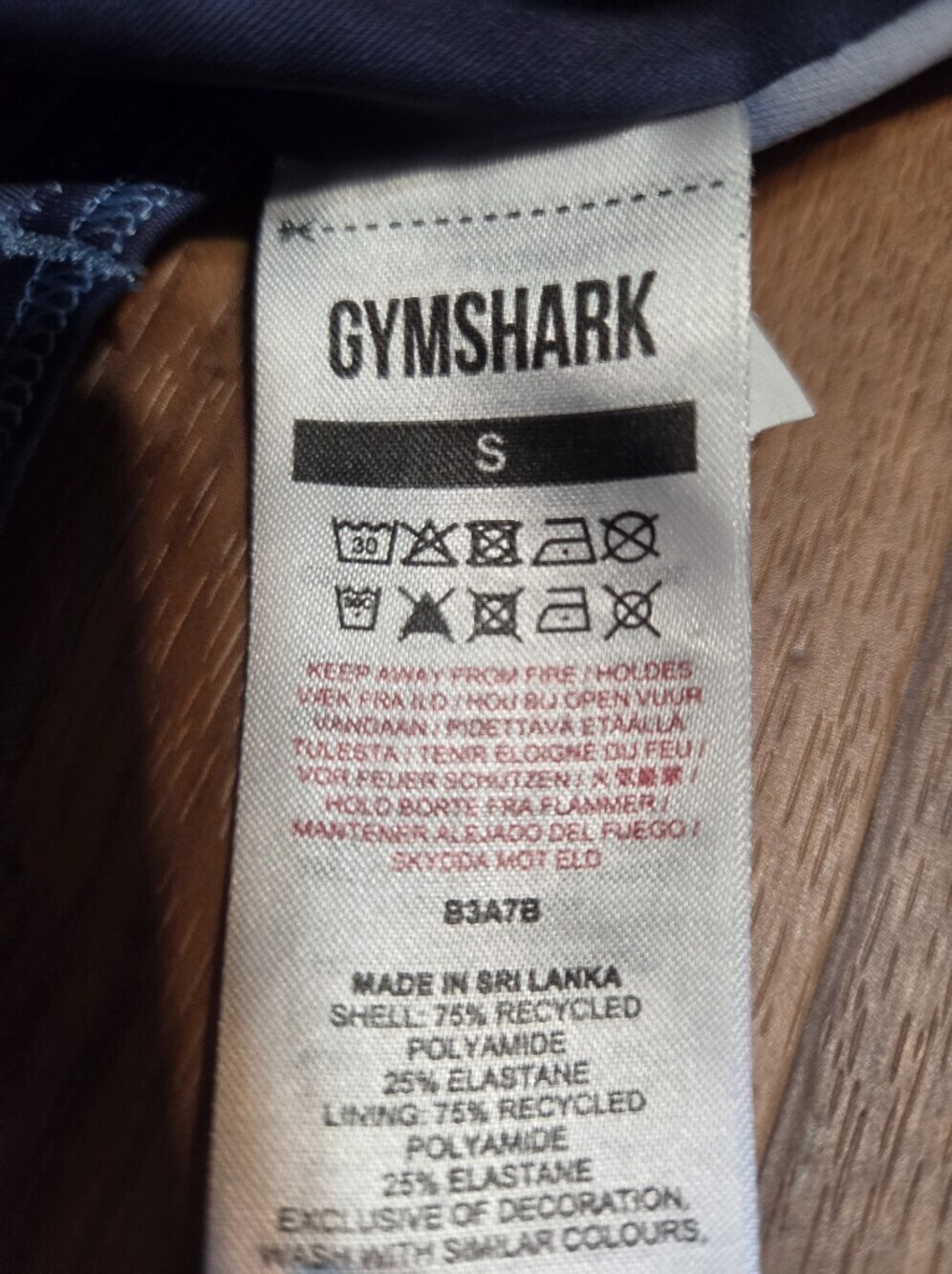 Women’s Gymshark Blue Tie-Dye Longline Sports Top. Sz S - Picture 2 of 6